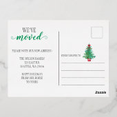 かわいいクリスマスツリーカー引っ越しました移動 箔シーズンポストカード (裏面)