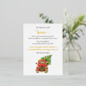 かわいいクリスマスツリーカー引っ越しました移動 箔シーズンポストカード (立ち正面)