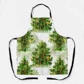 かわいいクリスマスツリーキャンドルライト エプロン (正面)