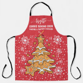 かわいいクリスマスツリークッキー焼き隊 スノーフレーク エプロン (正面)