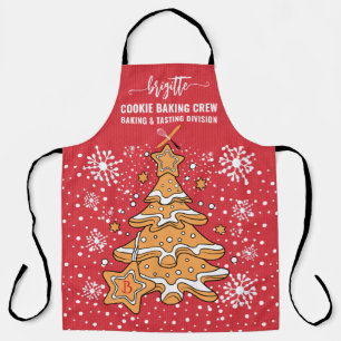 かわいいクリスマスツリークッキー焼き隊 スノーフレーク エプロン