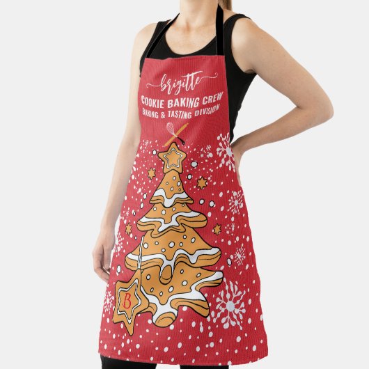 かわいいクリスマスツリークッキー焼き隊 スノーフレーク エプロン (インサイチュ)