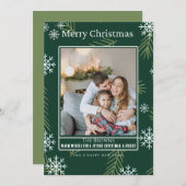 かわいいクリスマスツリーズグリーンレトロボホフォト シーズンカード (正面/裏面)
