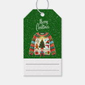 かわいいクリスマスツリートリオ醜いクリスマスセーター ギフトタグ (正面)