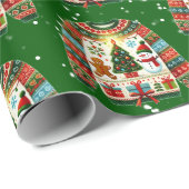 かわいいクリスマスツリートリオ醜いクリスマスセーター ラッピングペーパー (ロールコーナー)