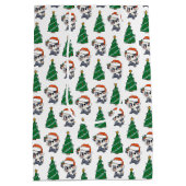 かわいいクリスマスツリーパンダ赤サンタハット ミディアムペーパーバッグ (裏面)