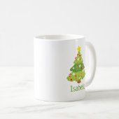 かわいいクリスマスツリーパーソナライズされたクリスマスマグカップ コーヒーマグカップ (正面右)