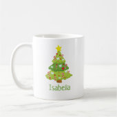 かわいいクリスマスツリーパーソナライズされたクリスマスマグカップ コーヒーマグカップ (左)