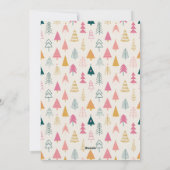 かわいいクリスマスツリーブラッシュピンクパターン シーズンカード (裏面)