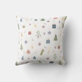 かわいいクリスマスツリープレゼントオーナメントパターン クッション (裏面)