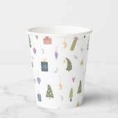 かわいいクリスマスツリープレゼントオーナメントパターン 紙コップ (裏面)