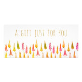 かわいいクリスマスツリーホリデーギフト証明書 ラックカード (正面)