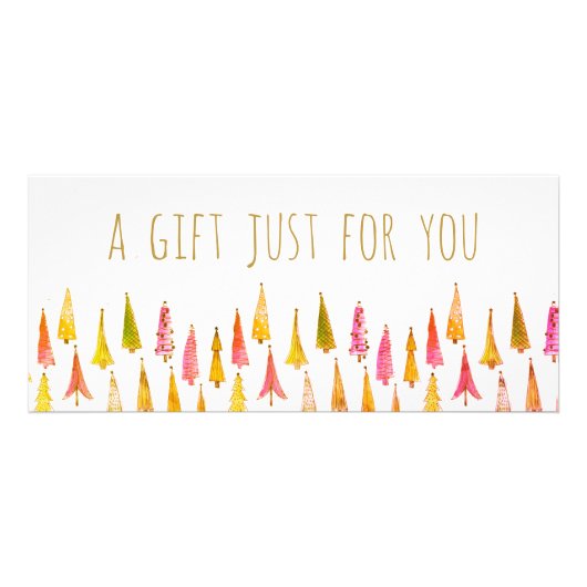 かわいいクリスマスツリーホリデーギフト証明書 ラックカード (正面)