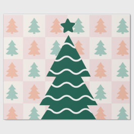  かわいいクリスマスツリーホリデーデザイン。 ラッピングペーパー