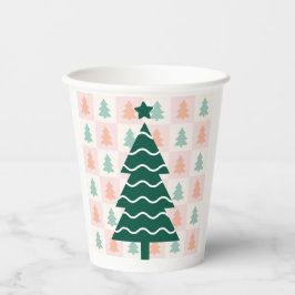  かわいいクリスマスツリーホリデーデザイン 紙コップ
