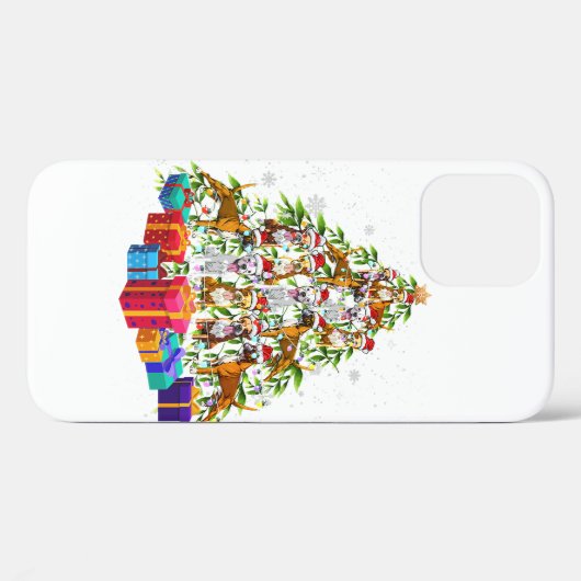 かわいいクリスマスツリーボクサードッグファミリークリスマスギフト Case-Mate iPhoneケース (裏面 (横))