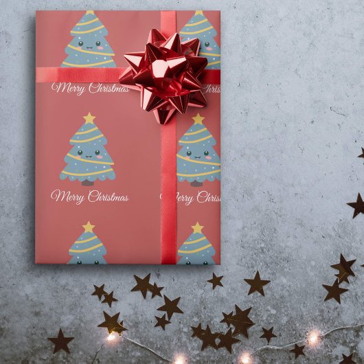かわいいクリスマスツリーラッピング紙 ラッピングペーパー