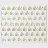 かわいいクリスマスツリー動物の漫画ラッピング紙 ラッピングペーパー (フラット)