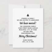 かわいいクリスマスツリー新しいホームフォトホリデームービング 案内状 (裏面)