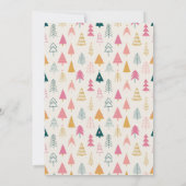 かわいいクリスマスツリー赤面ピンクパターンパーティー 招待状 (裏面)