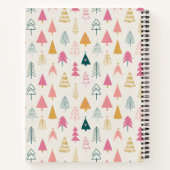 かわいいクリスマスツリー赤面ピンクパターン名 ノートブック (裏面)