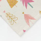 かわいいクリスマスツリー赤面ピンクパターン名 フリースブランケット (角)