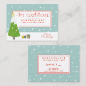 かわいいクリスマスツリー-クリスマスプレゼント券 名刺 (正面/裏面)