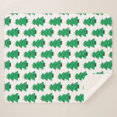 かわいいクリスマスツリー シェルパブランケット (正面(横))