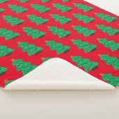 かわいいクリスマスツリー シェルパブランケット (3/4)