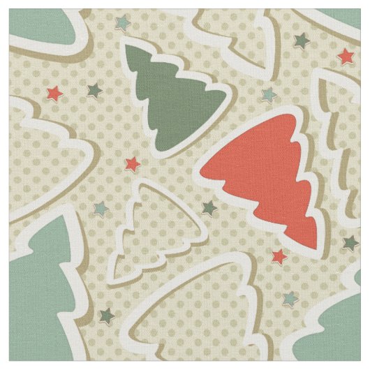 かわいいクリスマスツリー ファブリック (クローズアップ)