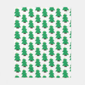 かわいいクリスマスツリー フリースブランケット (正面)