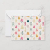かわいいクリスマスツリー ブラッシュピンクパターン名 ノートカード (裏面)