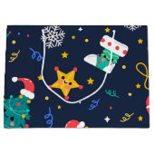 かわいいクリスマスツリー ラージペーパーバッグ (正面)