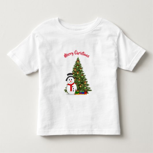 かわいいクリスマスツリーTシャツ 幼児用 トドラーTシャツ (正面)