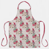 かわいいクリスマステディベアとギフトボックスエプロン エプロン (正面)