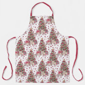 かわいいクリスマステディベアとギフトボックスエプロン エプロン (正面)