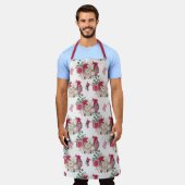 かわいいクリスマステディベアとギフトボックスエプロン エプロン (着用した状態)