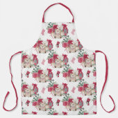 かわいいクリスマステディベアとギフトボックスエプロン エプロン (正面)