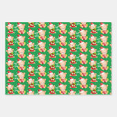 かわいいクリスマステディベアの贈り物 ラッピングペーパーシート (正面2)