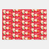 かわいいクリスマステディベアの贈り物 ラッピングペーパーシート (正面)