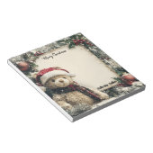 かわいいクリスマステディベアデザイン-フェスティバルとおもしろい ノートパッド (アングル)