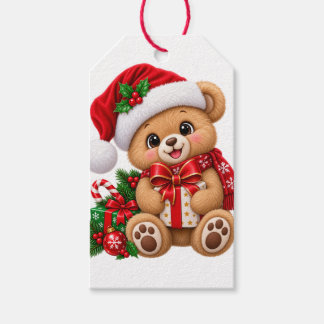 かわいいクリスマステディベア ギフトタグ
