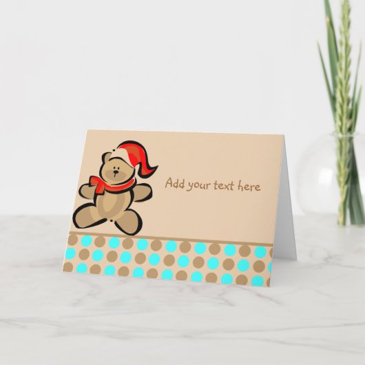 かわいいクリスマステディベア シーズンカード (正面)