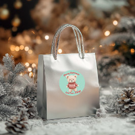 かわいいクリスマステディベア ラウンドシール