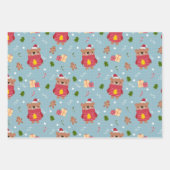 かわいいクリスマステディベア ラッピングペーパーシート (正面)