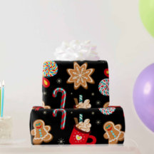 かわいいクリスマステーマパターンブラック