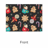 かわいいクリスマステーマパターンブラック 薄葉紙