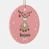 かわいいクリスマスディアキッズパーソナライズされた セラミックオーナメント (右)