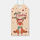 かわいいクリスマスディアー ギフトタグ (正面)