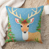 かわいいクリスマスディアー クッション (ブランケット)